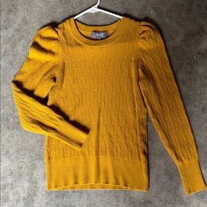 Marled Golden Cable Knit Sweater
